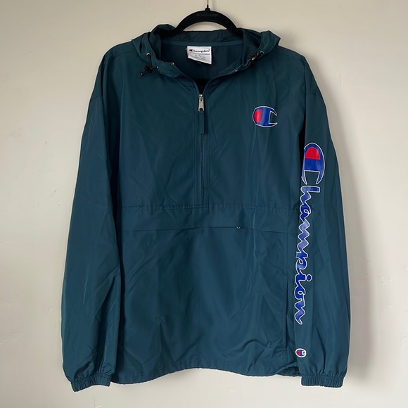 Champion | Blue Quarter Zip Windbreaker - Picture 1 of 5